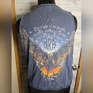 Vintage NRA Blue Eagle Right to Bear Arms Cropped Sleeveless Tank Top